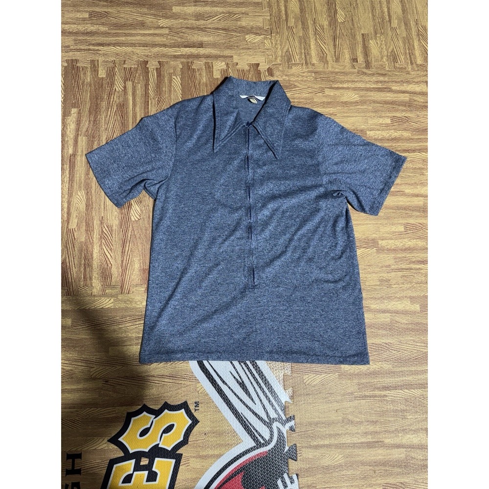 Vintage Catalina Men‎ Blue 3/4 zip Shirt Made in USA Size L